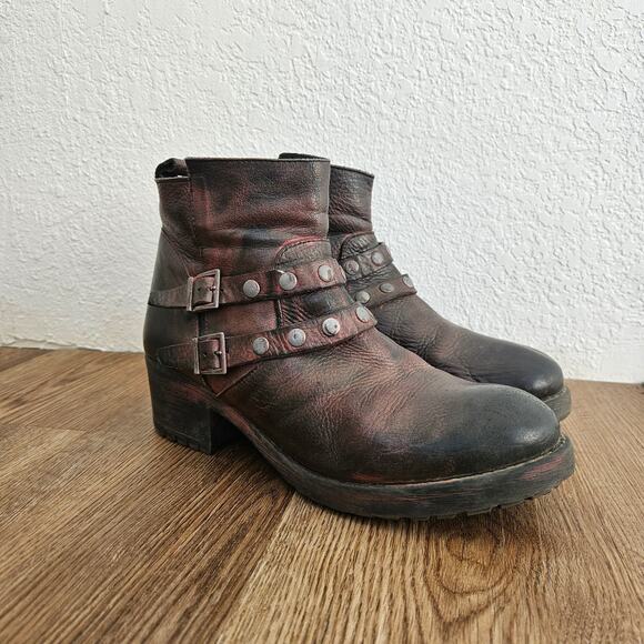 Eric Michael Distressed Booties Size 39 Brown Rustic Western Boot - Picture 8 of 8